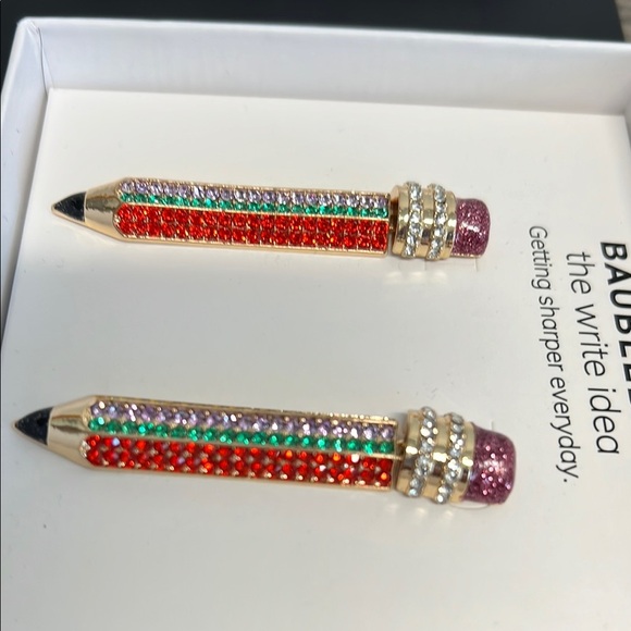 BaubleBar Crystal Colored Pencil Earrings ✨✏️ - Picture 4 of 6